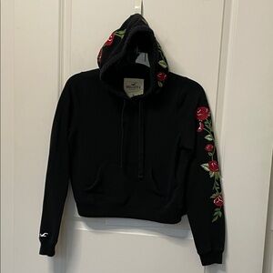 Hollister Rose Embroidered Hoodie Medium